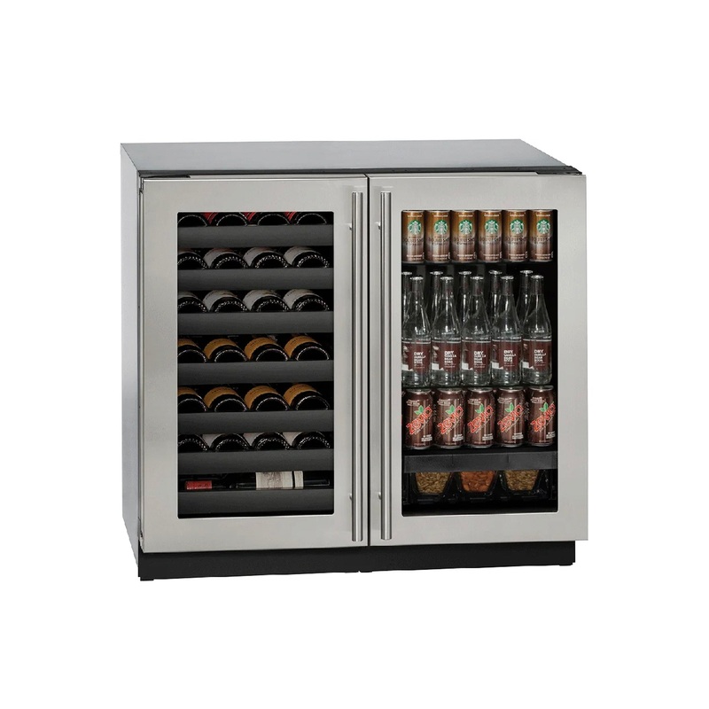 U-Line U3036BVWCS-00B 36″ Stainless Steel French Door Beverage and Wine Center