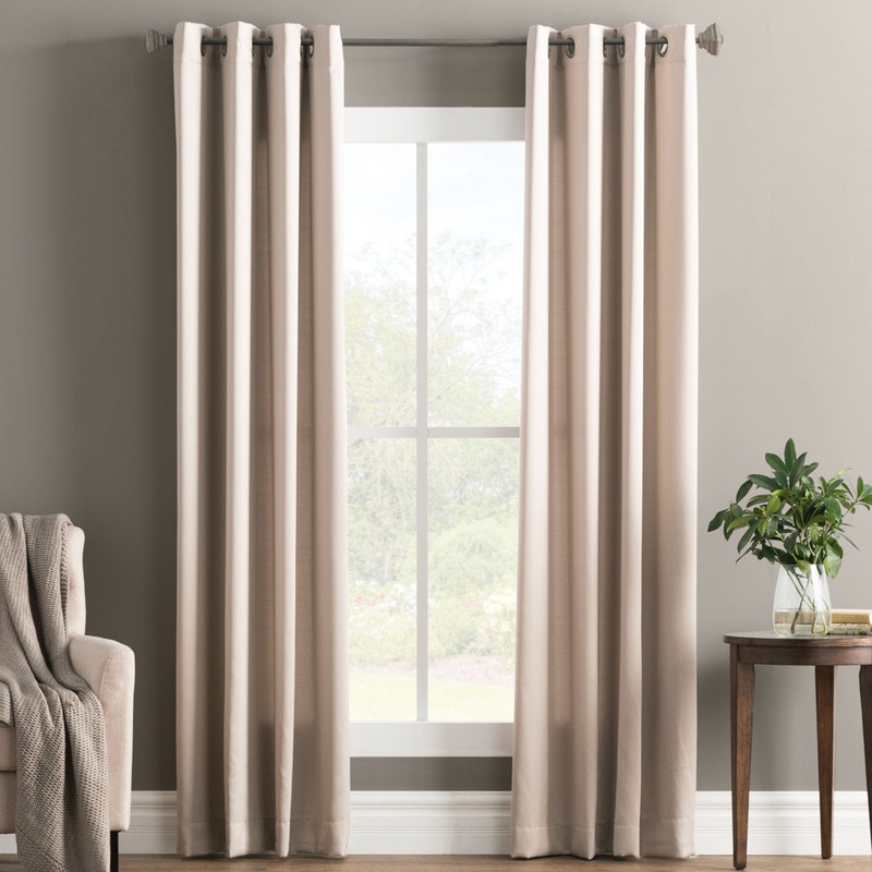 Wayfair Basics Room Darkening Grommet Curtain Panel Wayfair Basics Curtain Color: Stone Size per Panel: 40″ W x 84″ L