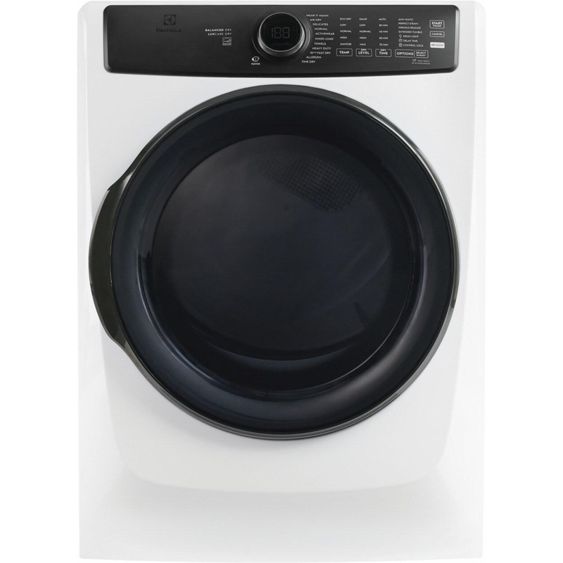 Electrolux ELFE7738AW Front Load Perfect Steam Electric Dryer with Balanced Dry and Instant Refresh – 8.0 Cu. Ft.