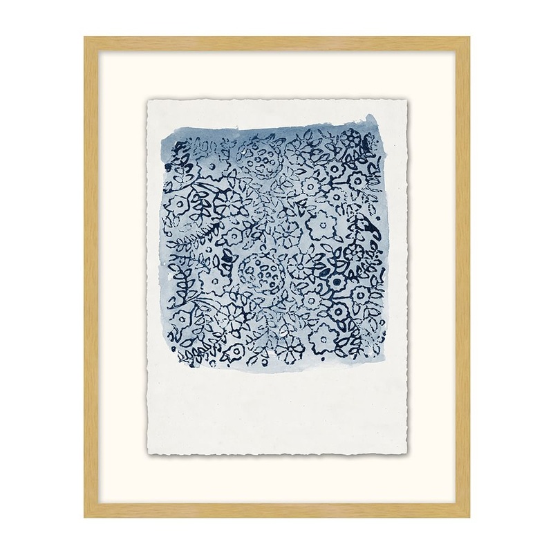 Textile Stamp Framed Prints I with frame