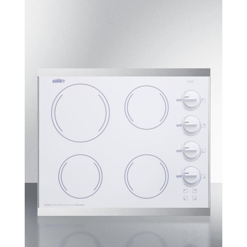 Summit CRS426WH 24″ Wide 230V 4-Burner Radiant Cooktop