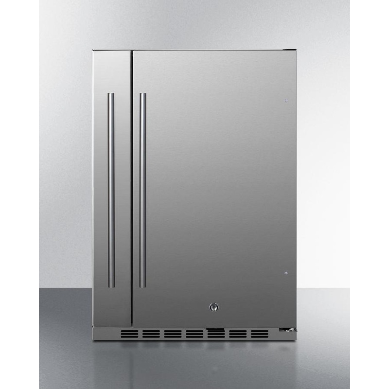 Summit SPR196OS24 Shallow Depth 24″ Wide Outdoor Built-in All-refrigerator With Slide-out Storage Compartment