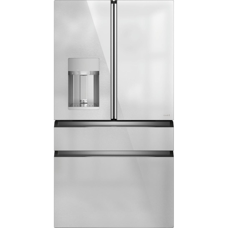 Cafe CVE28DM5NS5 CAF(EBACK) ENERGY STAR 27.8 Cu. Ft. Smart 4-Door French-Door Refrigerator in Platinum Glass