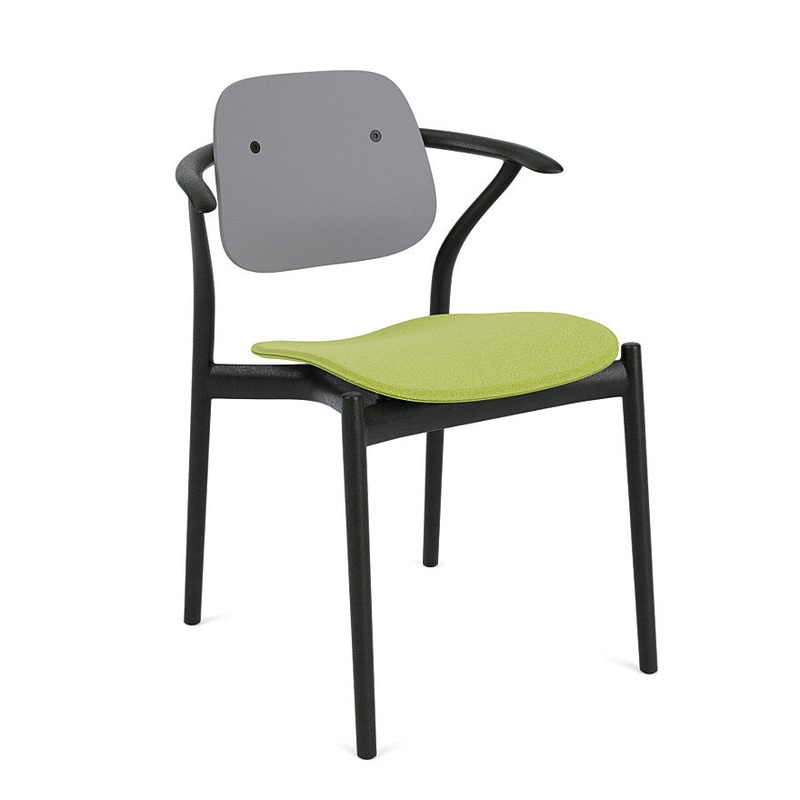 Iquo Chair Armchair with Upholstered Seat & Plastic Back