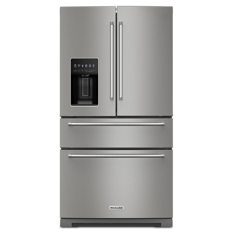 Kitchenaid KRMF536RPS 26.2 Cu. Ft. Multi-Door French Door Refrigerator with Platinum Interior