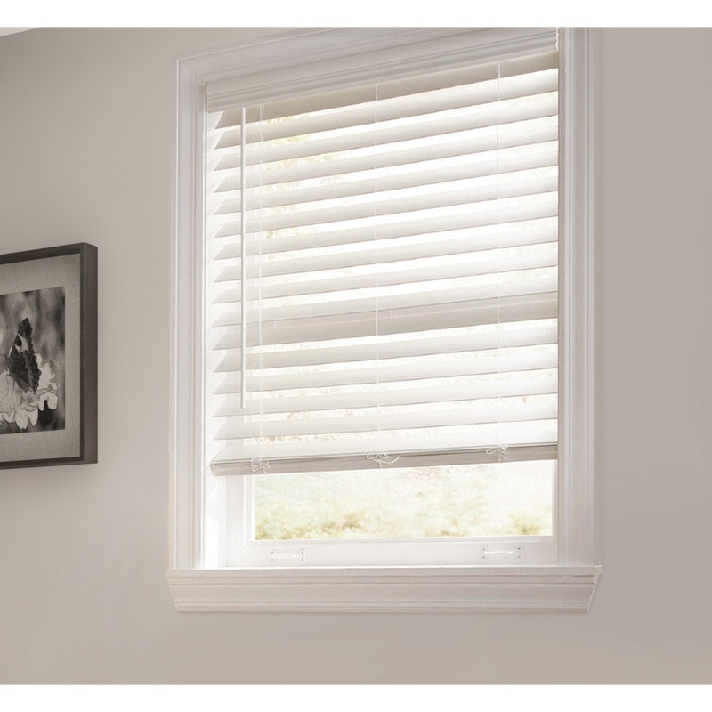2.5 ” Room Darkening Cordless Faux Wood Blind Symple Stuff Color/Finish: White Length: 64″, Width: 46″