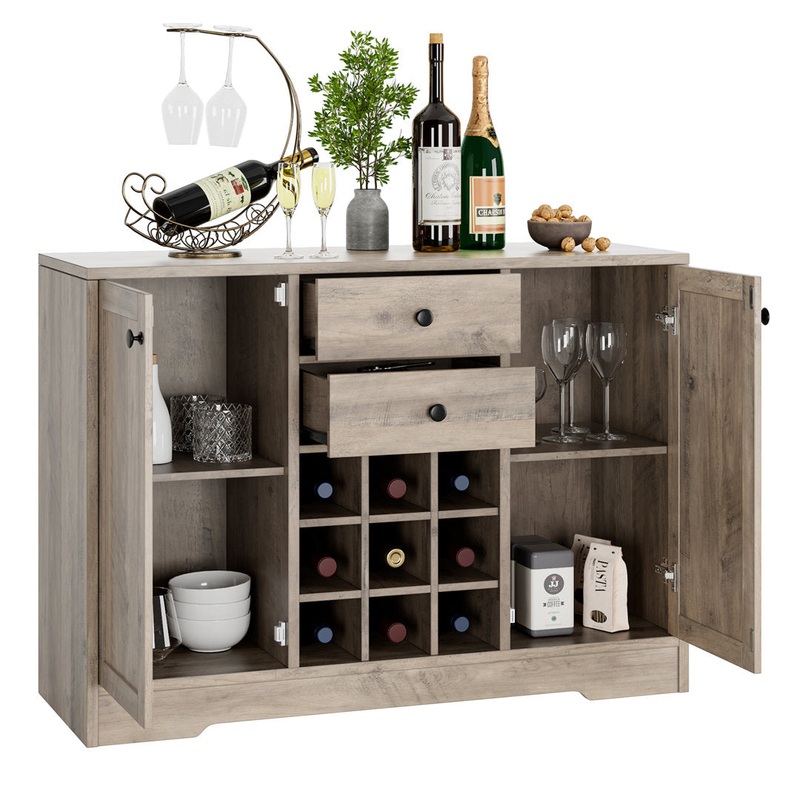 Aviva Bar Cabinet with Wine Storage Laurel Foundry Modern Farmhouse Color: Gray