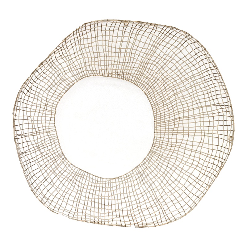 Golden Organic Iron Sculpture Wall Art