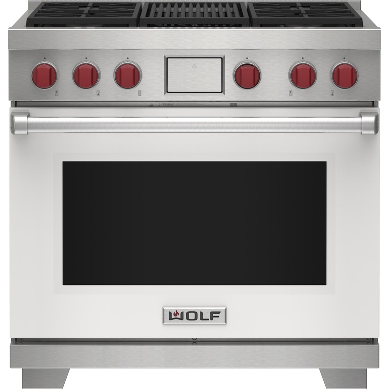 Wolf DF36450CWHPLP 36″ Dual Fuel Range – 4 Burners And Infrared Charbroiler