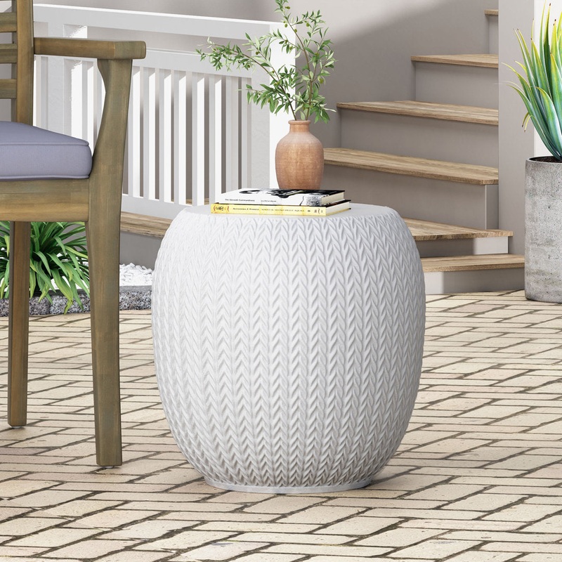Albreda Outdoor Concrete Side Table Kelly Clarkson Home