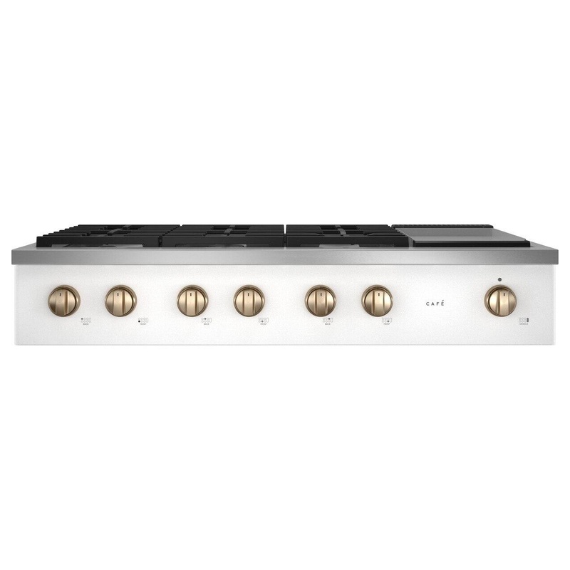 Cafe CGU486P4TW2 Caf 48″ Commercial-Style Gas Rangetop With 6 Burners And Integrated Griddle (Natural Gas)