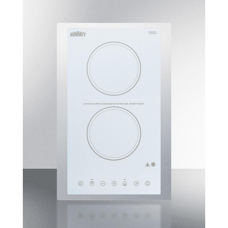 Summit CR2B15T2WTK15 15″ Wide 115v 2-burner Radiant Cooktop
