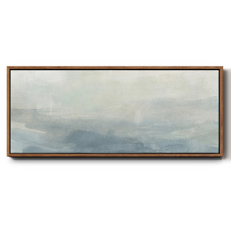Tone Scape V- Framed Canvas Wrought Studio Frame Color: Walnut Size: 24″ H x 60″ W x 1.5″ D