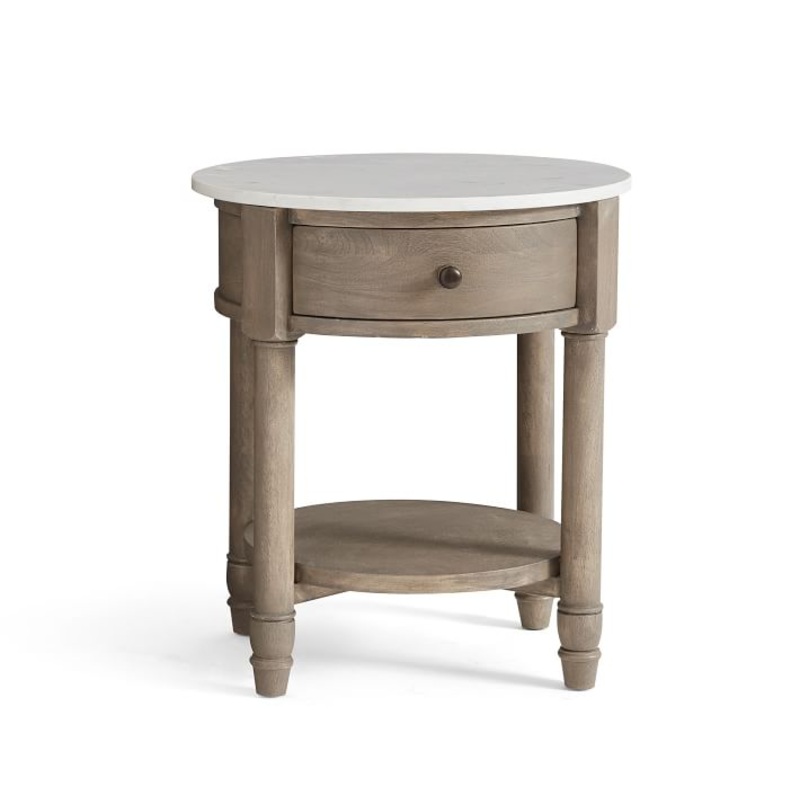 Alexandra 21″ Round Marble Nightstand