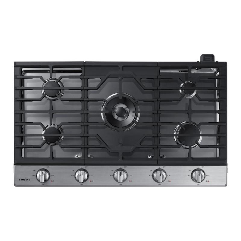 Samsung NA36N6555TS 36″ Smart Gas Cooktop with Illuminated Knobs in Stainless Steel
