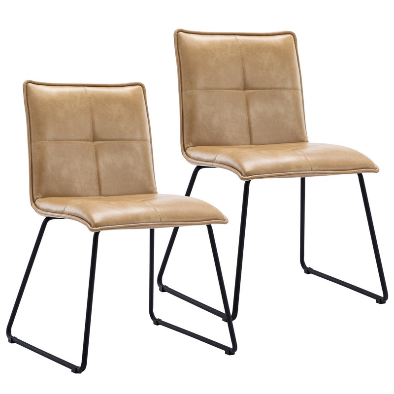 Tarin Faux Leather Upholstered Side Chair (Set of 2) Steelside Upholstery Color: Camel