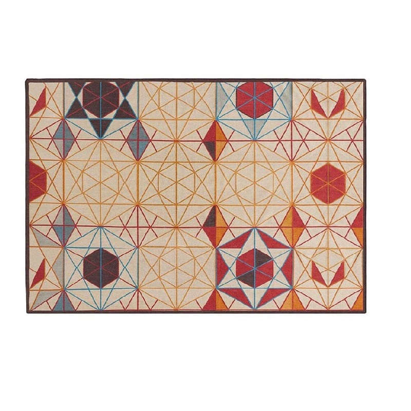 Hexa Orange Rectangular Rug