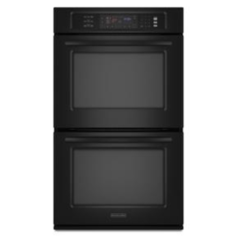 Kitchenaid KEBS207SBL Double Oven 30″ Width 4.3 cu. ft. Capacity Even-Heat True Convection System in Upper Oven Architect Series II