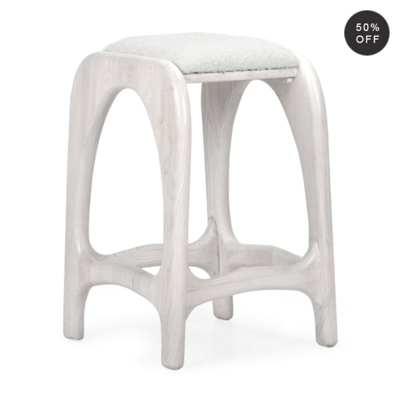 Archway Oak Counter Stool – Weathered Whitewash