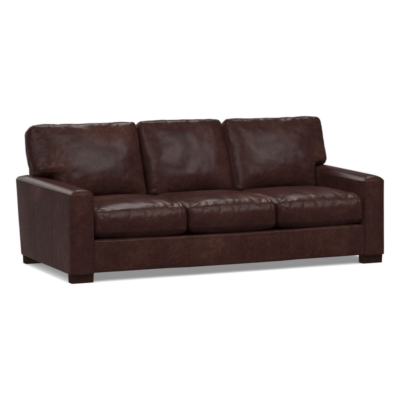 Turner Square Arm Leather Sofa