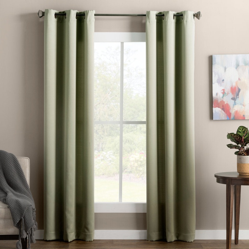 Wayfair Basics Room Darkening Grommet Curtain Panel Wayfair Basics Curtain Color: Sage Green Size per Panel: 40″ W x 84″ L