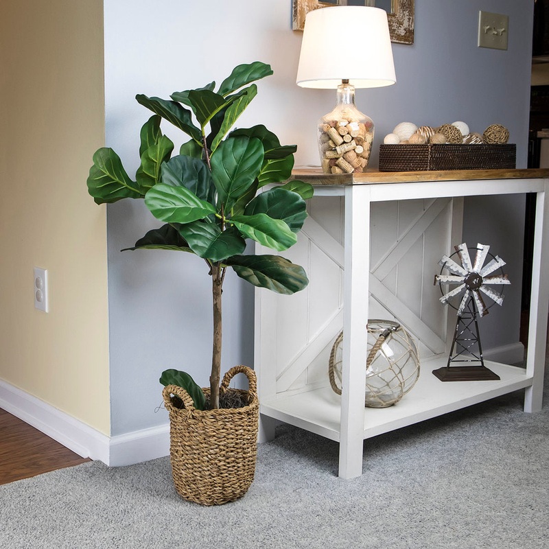 30″ Artificial Fiddle Leaf Fig Tree in Basket Joss & Main