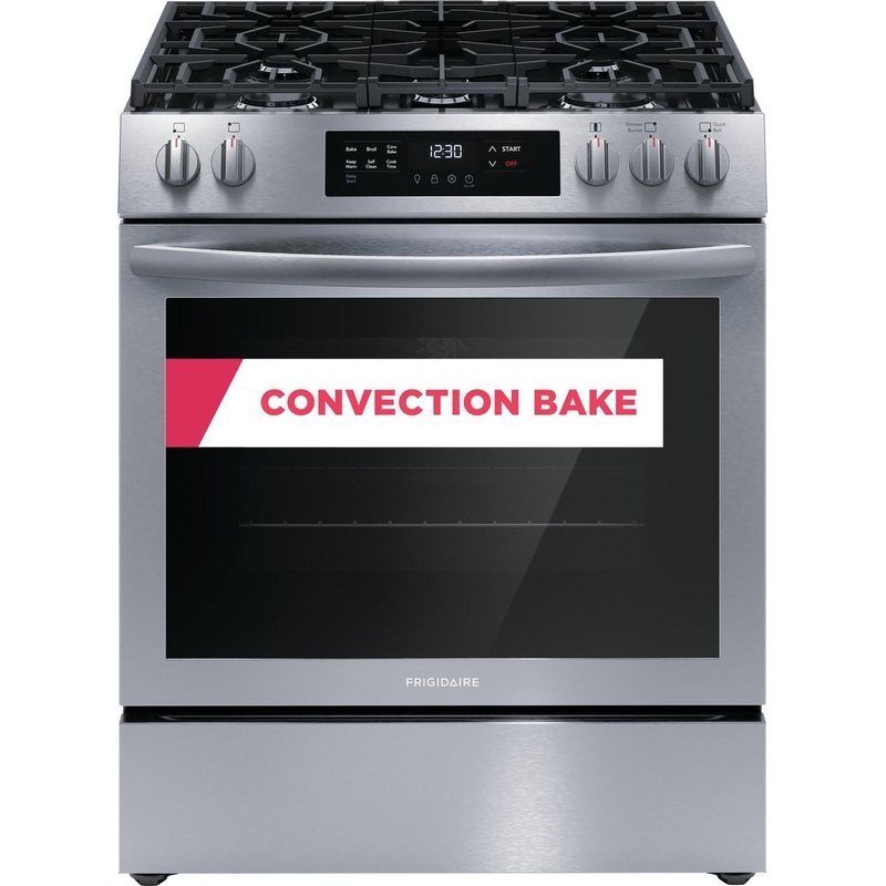 Frigidaire FCFG3083AS 30″ Front Control Gas Range with Convection Bake