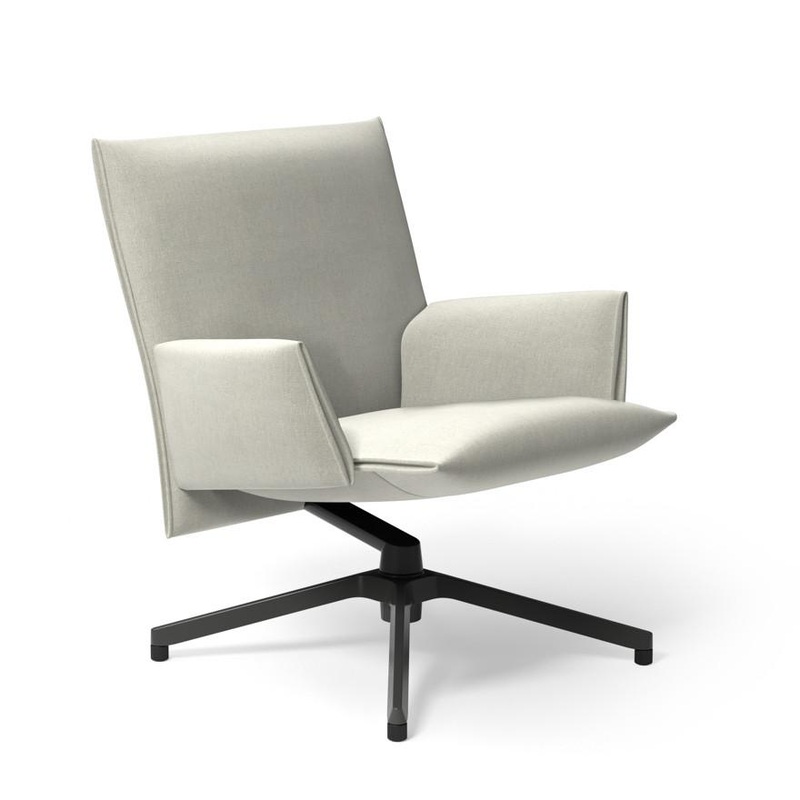 Pilot Low Back Lounge Chair with Upholstered Arms