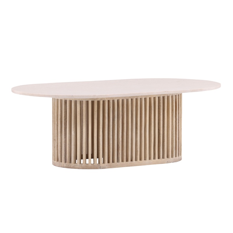Elegant Stone-Inspired Vintage Espresso Table