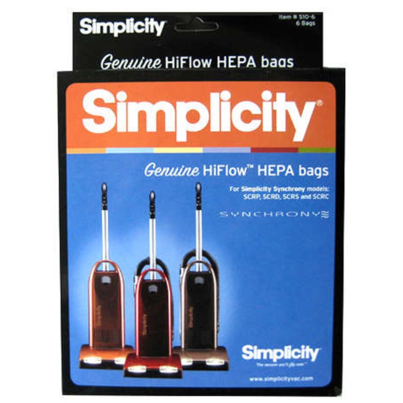 Simplicity Hepa Bag 6Pk Synchrony Mv Type W