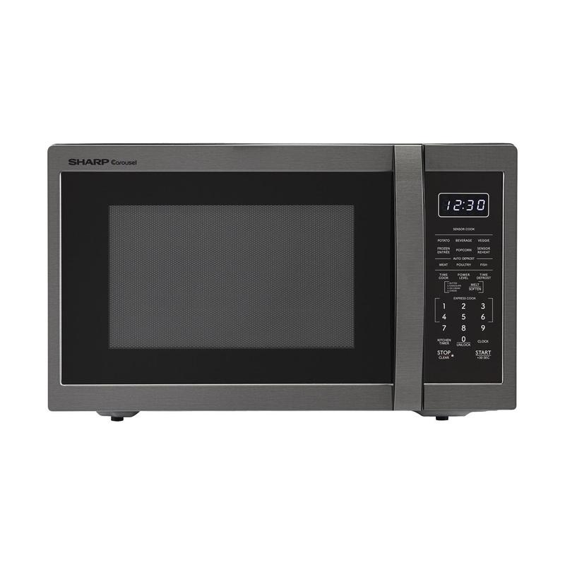 SMC1452KH Sharp 1.4 cu. ft. 1100W Black Stainless Steel Countertop Microwave Oven
