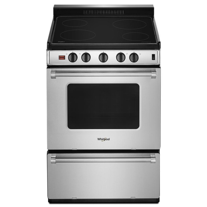 Whirlpool WFE500M4HS 24-inch Freestanding Electric Range with Upswept SpillGuard Cooktop