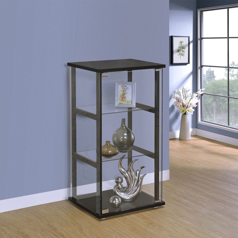 Acelynn 3-Tier Console Curio Cabinet Ebern Designs