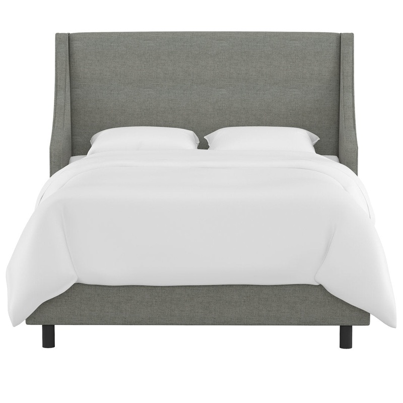 Bernadine Upholstered Low Profile Standard Bed Mercury Row Color: Zuma Charcoal Textured Linen Size: California King