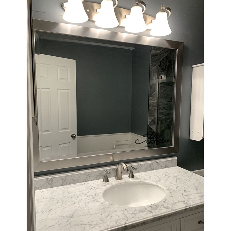 Shmuel Wood Framed with Safety Backing Ideal for Bathroom / Vanity Mirror Wade Logan Size: 30″ x 36″ Finish: Antique Satin Nickel
