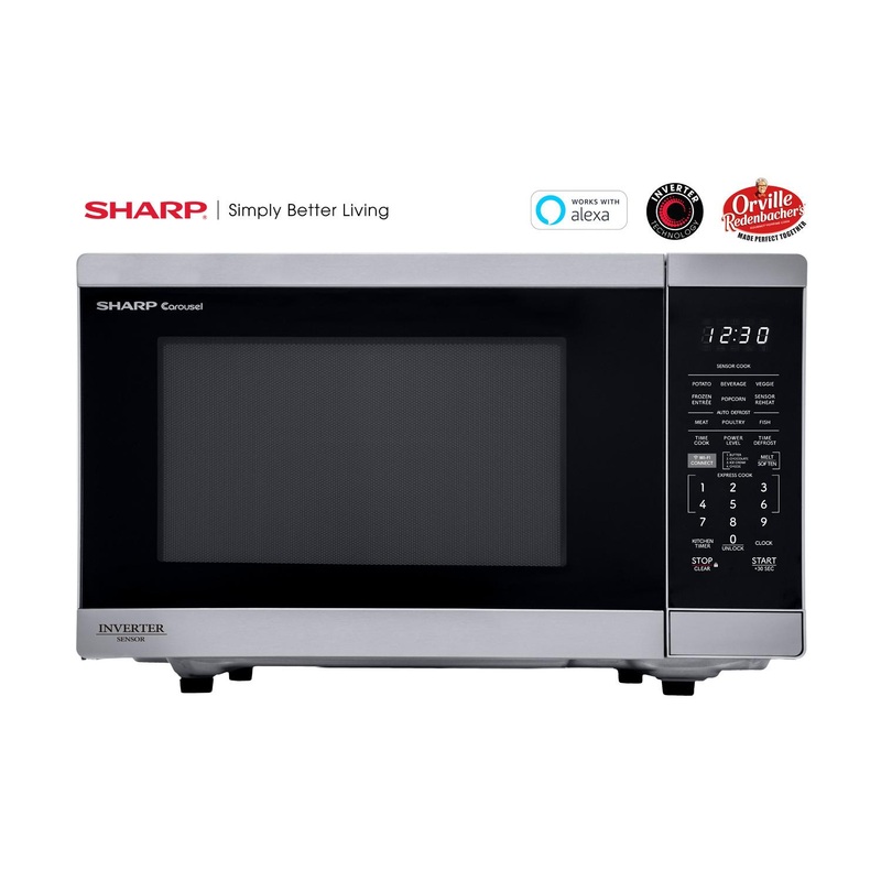 SMC1469KS Sharp 1.4 cu. ft. 1100W Smart Stainless Steel Microwave Oven with Inverter Technology