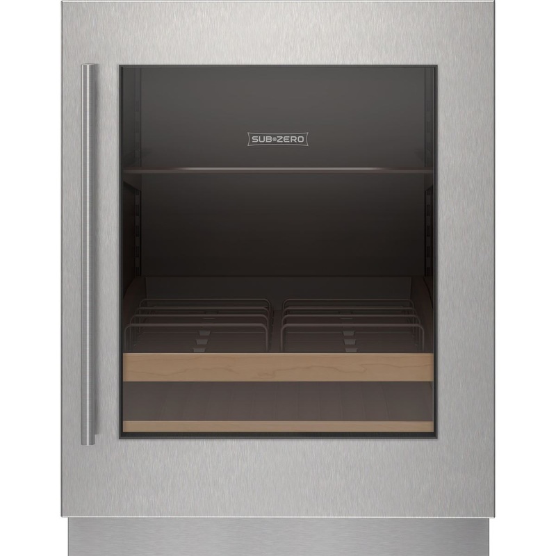 Sub-Zero 9029179 Stainless Steel Glass Door Panel – Tubular Handle, Right Hinge
