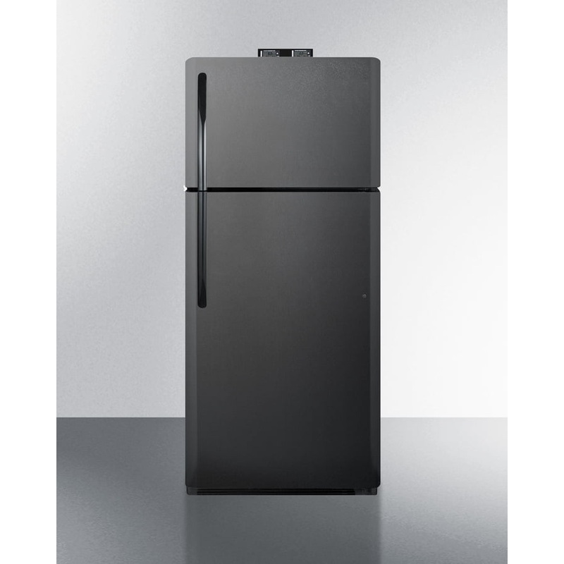 Summit BKRF21B 21 Cu.Ft. Break Room Refrigerator-Freezer In Black With Nist Calibrated Alarm/Thermometers