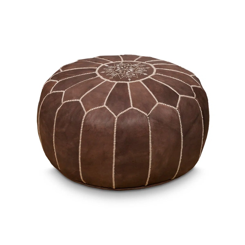 Elfar Leather Pouf