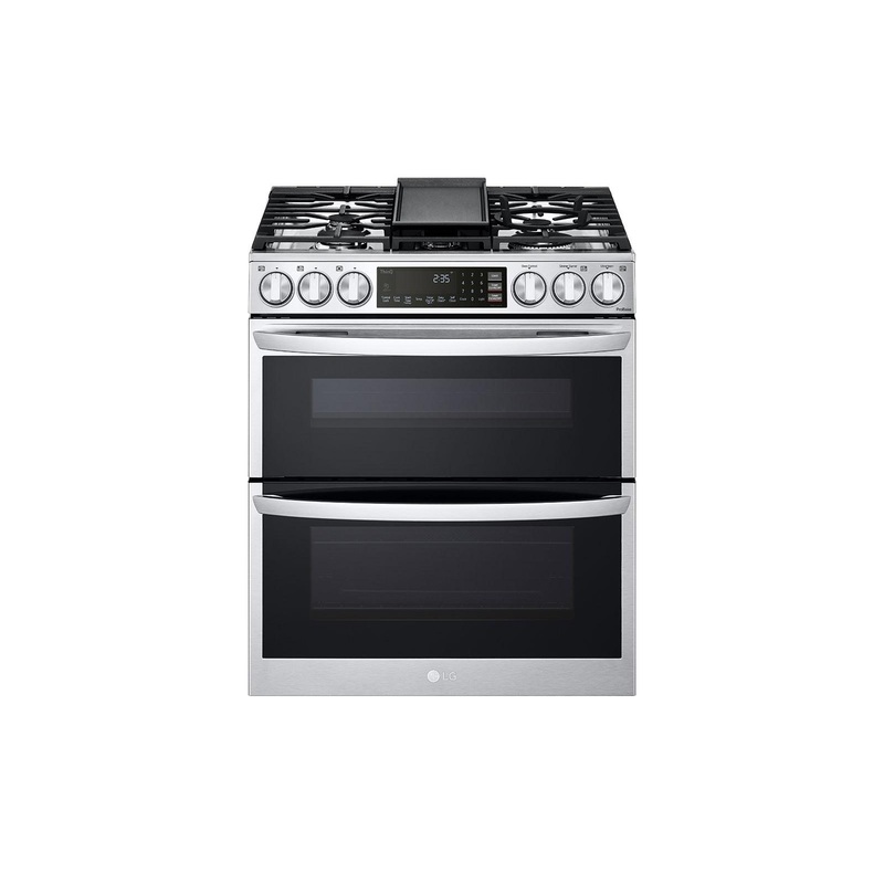 Lg LTGL6937F 6.9 Cu. Ft. Smart Instaview Gas Double Oven Slide-In Range With Probake Convection, Air Fry, And Air Sous Vide