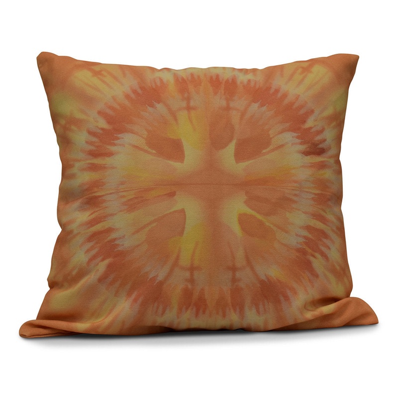 Shibori Burst Outdoor Square Pillow Cover & Insert e by design Color: Yellow Size: 18″ H x 18″ W