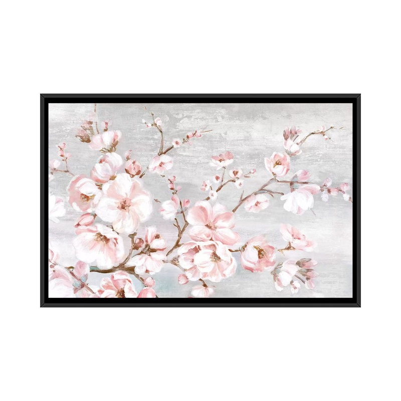 Spring Cherry Blossoms I by Eva Watts – Painting Print on Paper East Urban Home Mat Color: No Mat Size: 26″ H x 40″ W x 1.5″ D Format: Black Framed Canvas