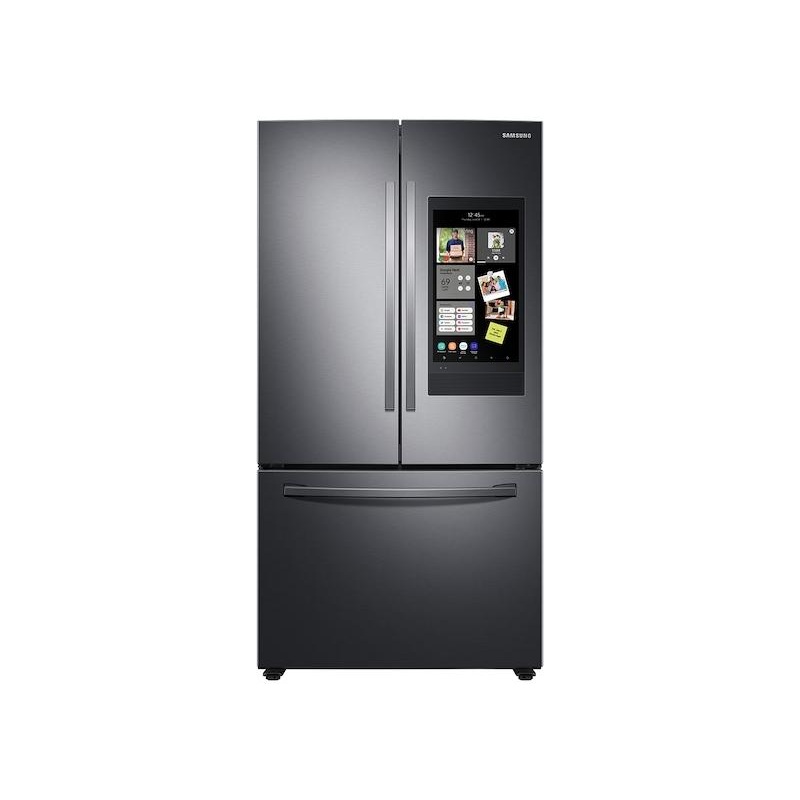 28 cu. ft. 3-Door French Door Refrigerator with Family Hub in Black Stainless Steel