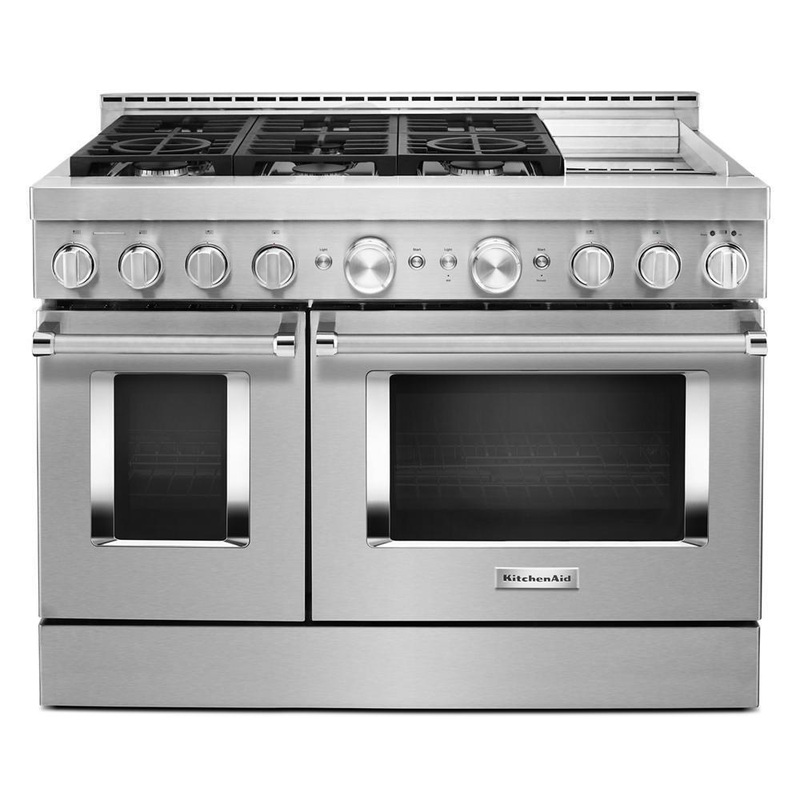KFGC558JSS KitchenAid 48” Smart Commercial-Style Gas Range with Griddle
