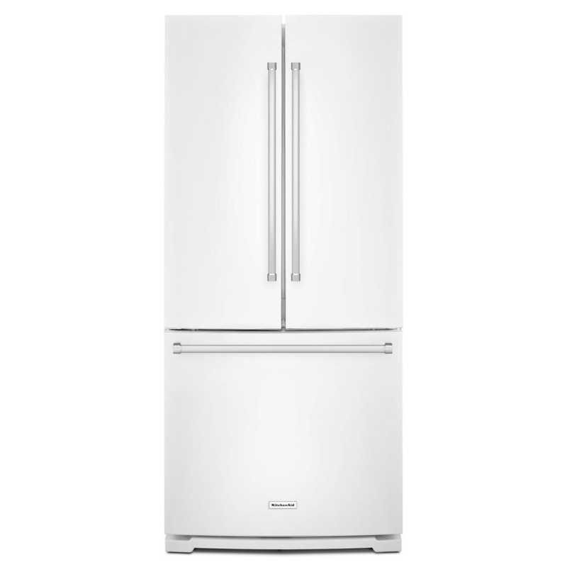 Kitchenaid KRFF300EWH 20 Cu. Ft. 30-Inch Width Standard Depth French Door Refrigerator With Interior Dispense