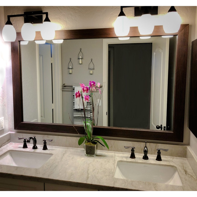Shmuel Wood Framed with Safety Backing Ideal for Bathroom / Vanity Mirror Wade Logan Size: 36″ x 48″ Finish: Espresso Textured