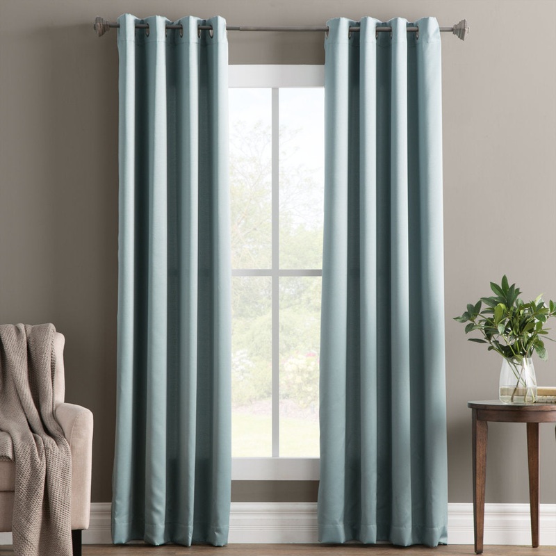 Wayfair Basics Room Darkening Grommet Curtain Panel Wayfair Basics Curtain Color: Mineral Size per Panel: 40″ W x 84″ L