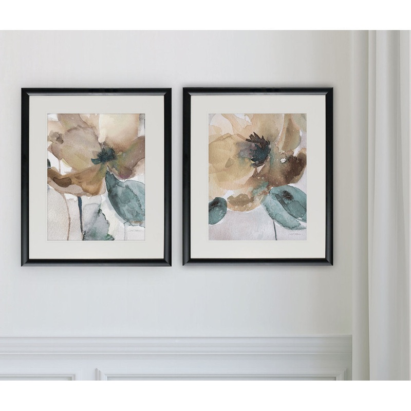 Areesa Watercolor – 2 Piece Picture Frame Graphic Art Print Set on Paper Lark Manor Format: Black Framed