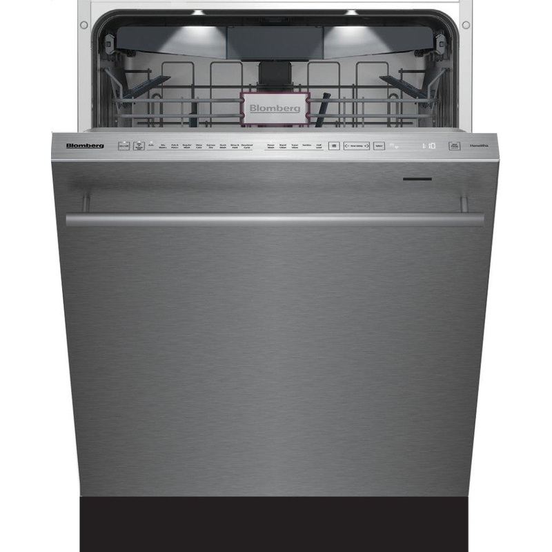 Blomberg Appliances DWT81800SS 24in Dishwasher SS w/ bar handle 45dBA top digital touch control 3rd rack 8 cycle, active vent drying, beam on floor, interior light