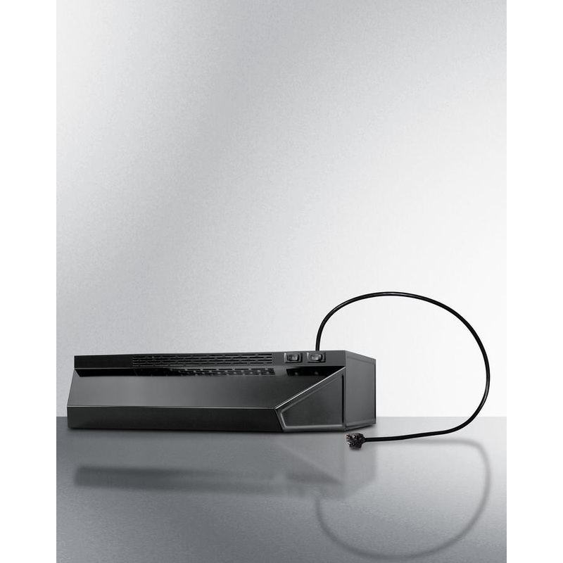 Summit H1720PTCRDBK 20″ Under Cabinet Recirculating Range Hood With Plug